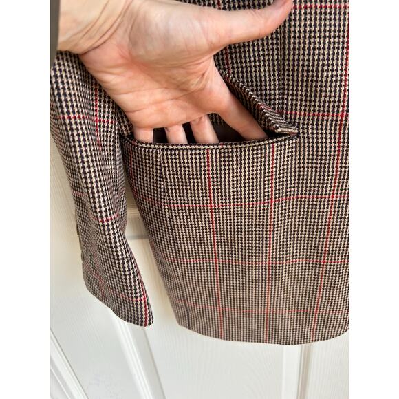 Vintage Houndstooth and Plaid Brown Men's Sport Coat Size Large | 1970's Style - Picture 5 of 10